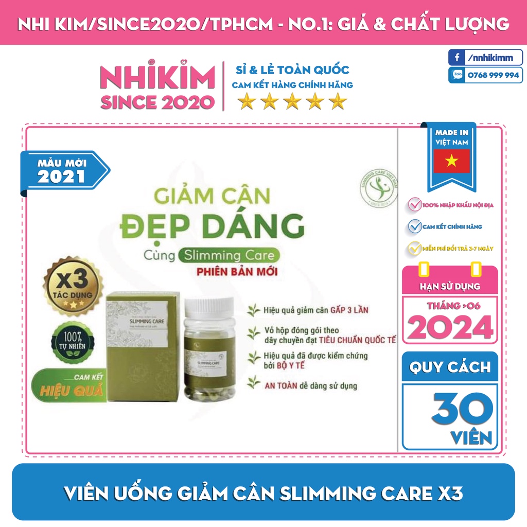 [ TỔNG KHO ] Viên Uống Giảm Cân Slimming Care X3
