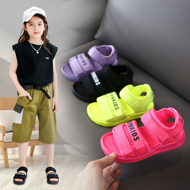 Nữ Thể Thao Giày Sandal Mùa Hè 2021 Mới Bé Trai Thời Trang Trẻ Em Internet Của Người Nổi Tiếng Đế Mềm Giày Đi Biển Giữa Và Con Lớn giày