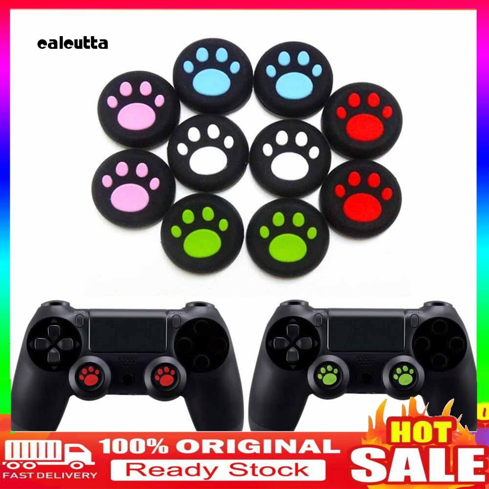 Set 4 Nút Silicon Hình Dấu Chân Mèo Bảo Vệ Cho Tay Cầm Chơi Game Ps3 Xbox One/360