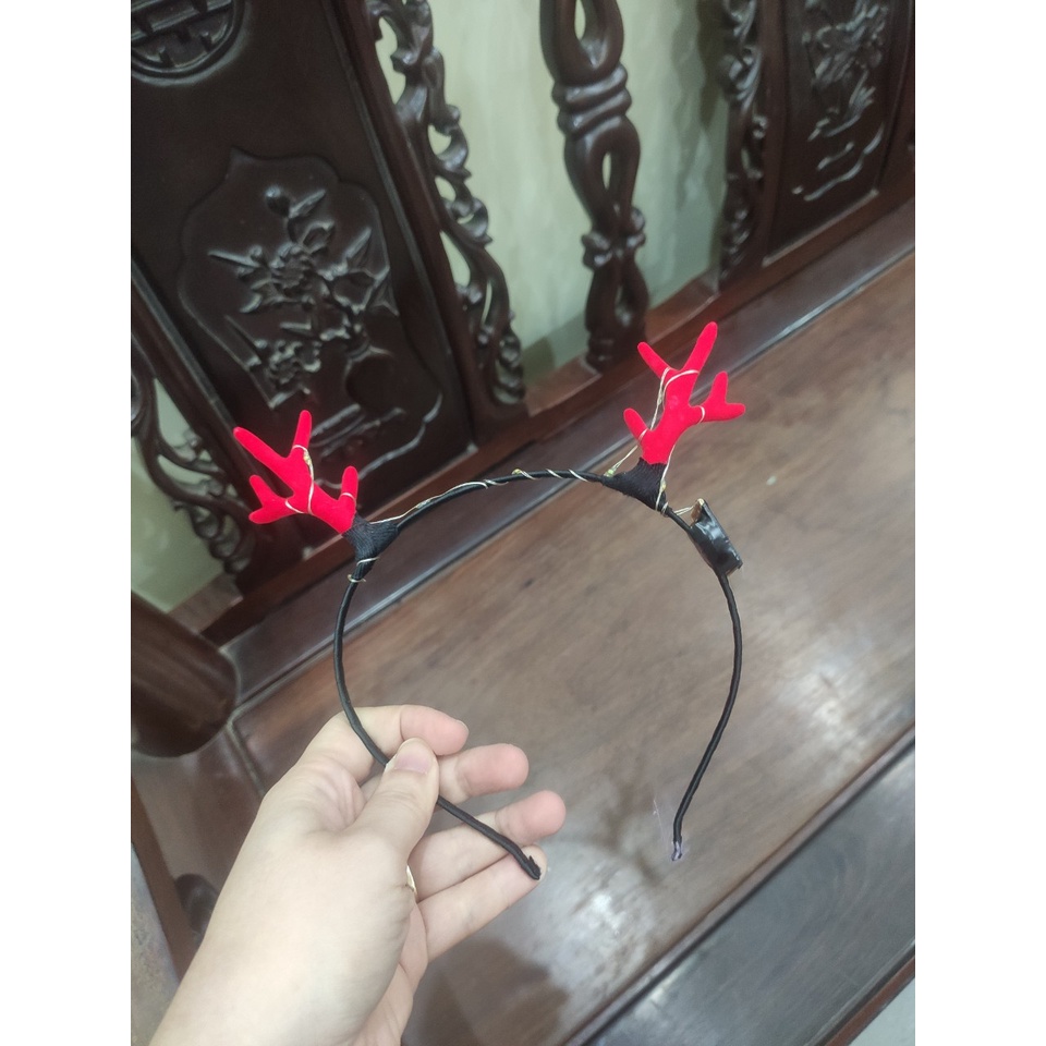 Bờm cài tóc Sừng hươu gạc tuần lộc giáng sinh phụ kiện nhung hươu có đèn led phát sáng christmas xmas noel sinh nhật