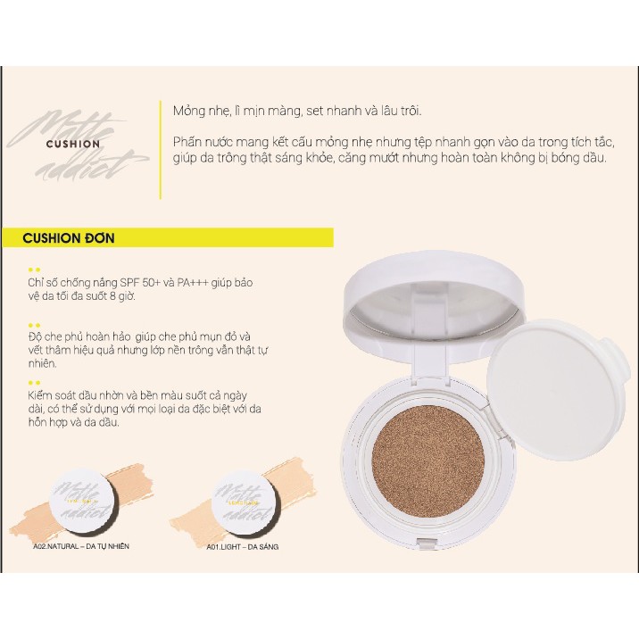 [Mã FMCGM100 - 10% đơn 500K] Combo Phấn nước đơn Lemonade Matte Addict 15g và Son kem lì 2 đầu Perfect Couple Lip 7.5g | BigBuy360 - bigbuy360.vn