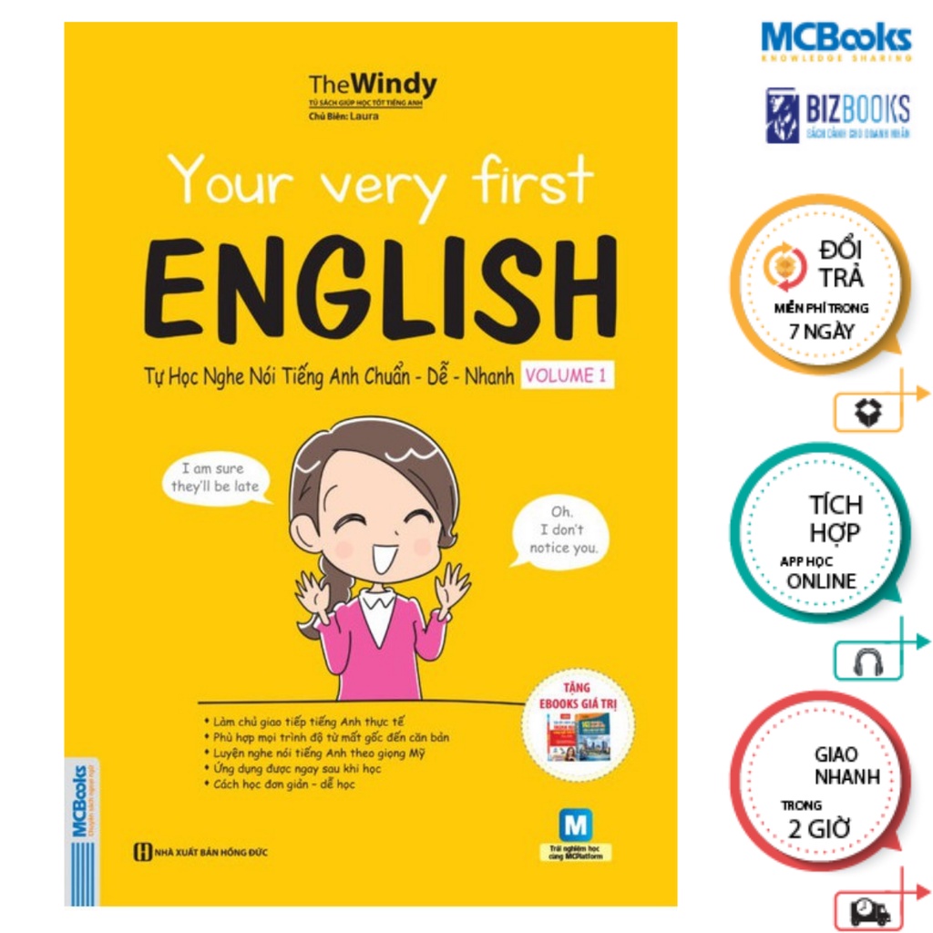 Sách - Combo Your Very First English - Tự Học Nghe Nói Tiếng Anh Chuẩn – Dễ – Nhanh Volume 1 + 2 Mcbooks