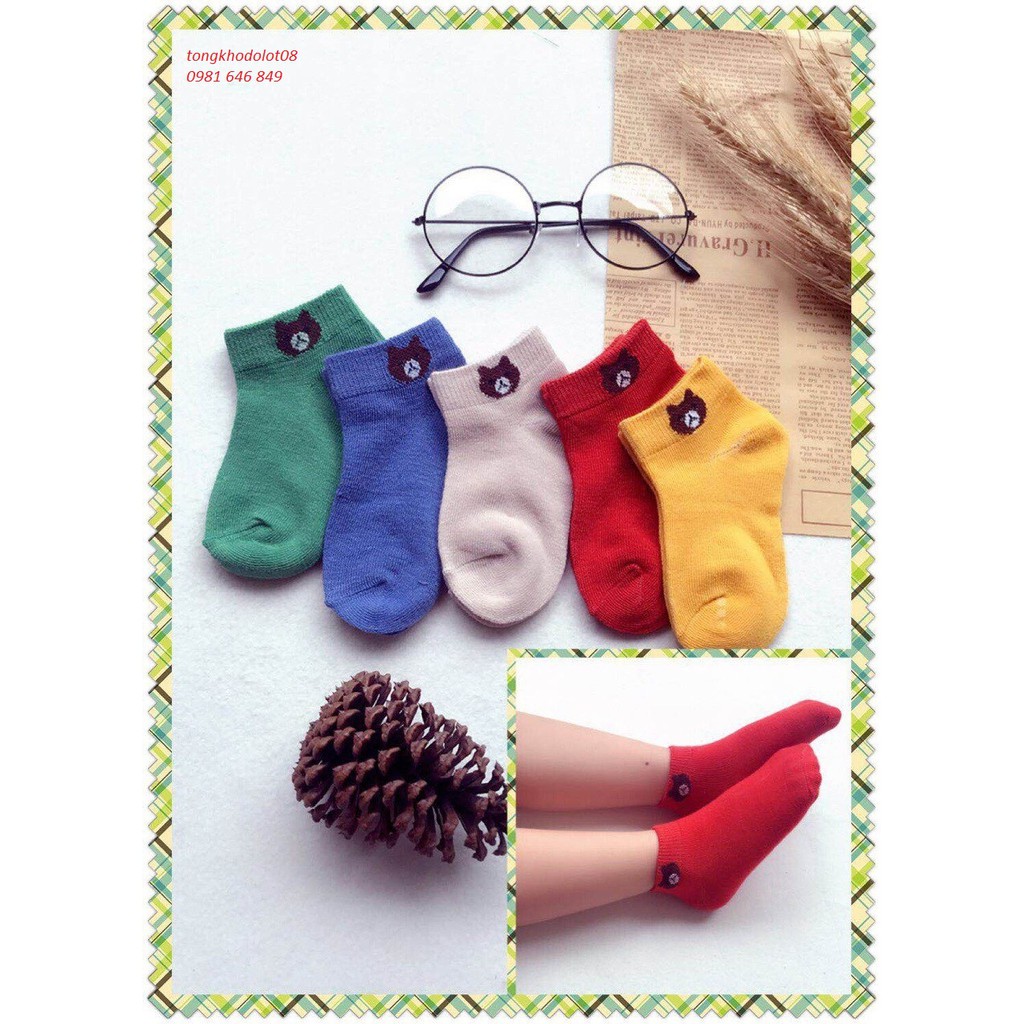 Set 5 đôi tất gấu cho bé 1-6 tuổi