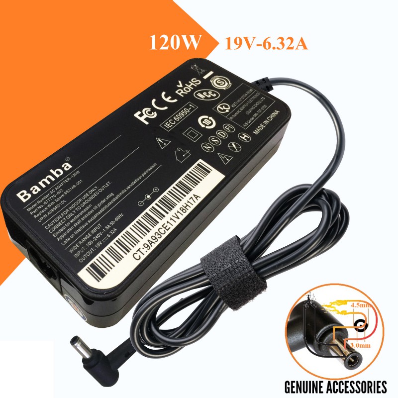 BỘ SẠC LAPTOP ASUS 19V-6.32A SLIM - ADAPTER LAPTOP ASUS 19V-6.32A SLIM