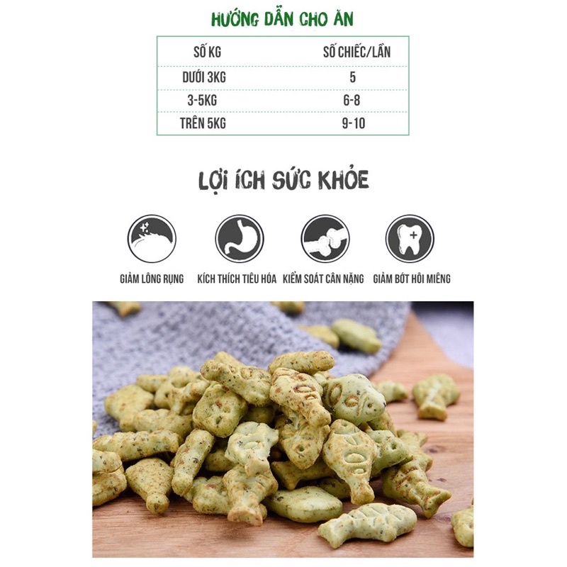 Bánh thưởng catnip cho mèo ăn vặt Catnip Biscuits gói 40g