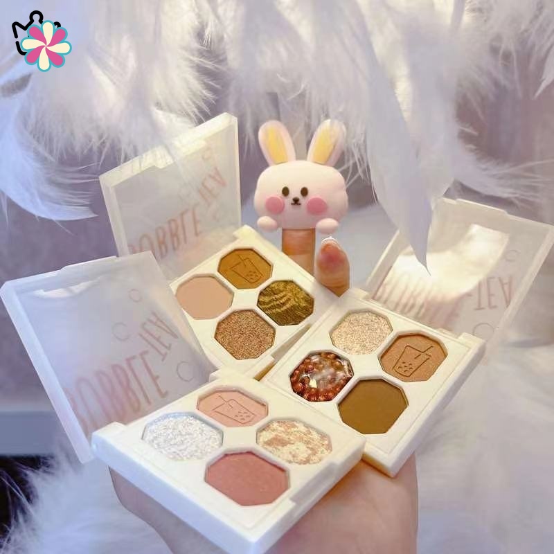 Bảng Phấn Mắt 4 Màu Sắc Hiệu Ứng Lì/ Ánh Nhũ Chống Nước Bền Màu Dài Lâu JP6 YUE