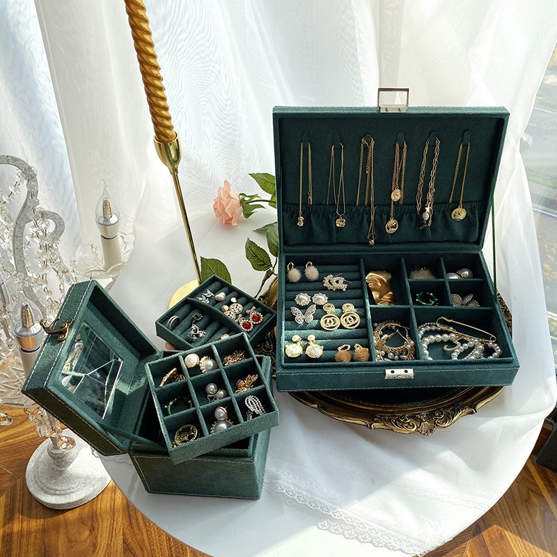 Hộp trang sức cao cấp flannel lớn và nhỏ_M1016