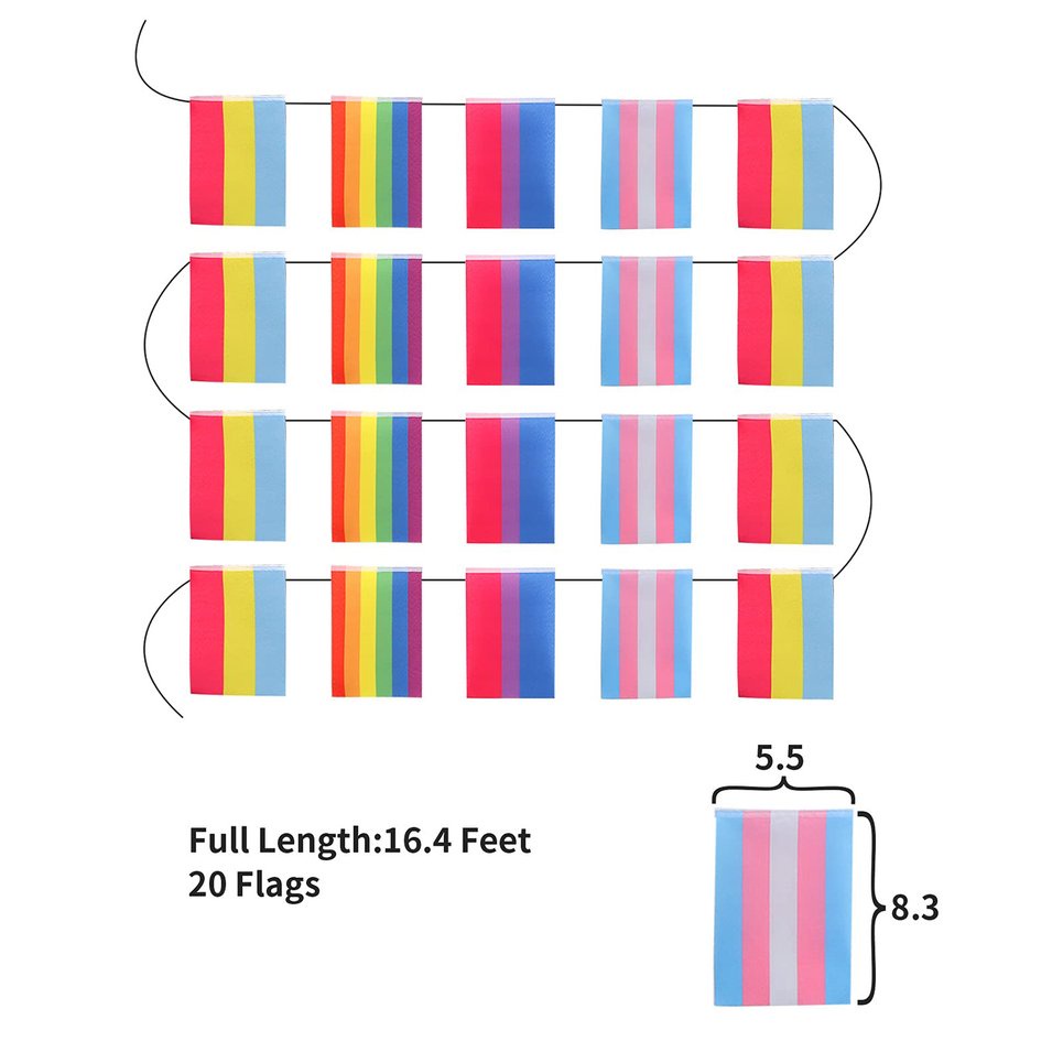 LGBTQ Flag String Vivid Color Printed Pride Flag Bisexual Gay Pansexual