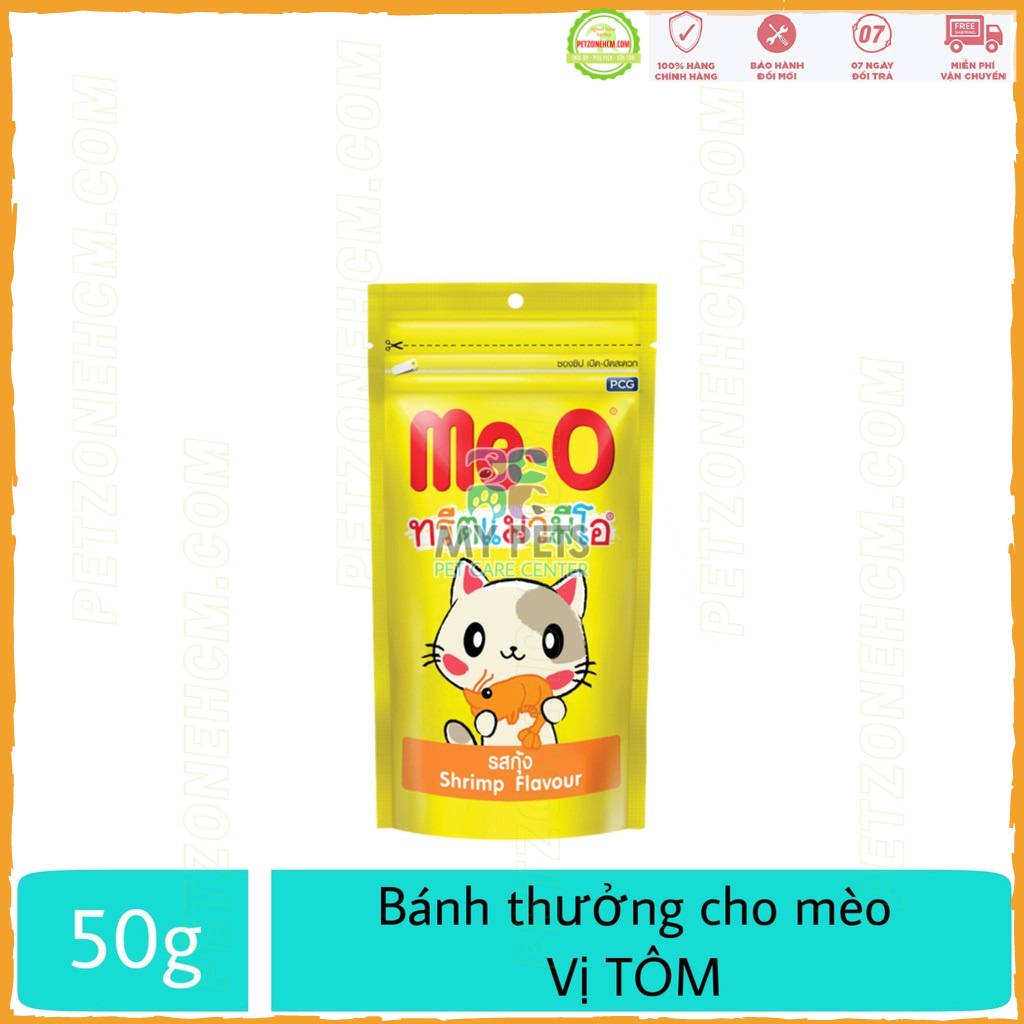 50g Snack bánh thưởng Me-O ️ FREESHIP ️ gói MeO 50gr vị cá hồi,vị tôm, cá ngừ gà và trứng cho mèo