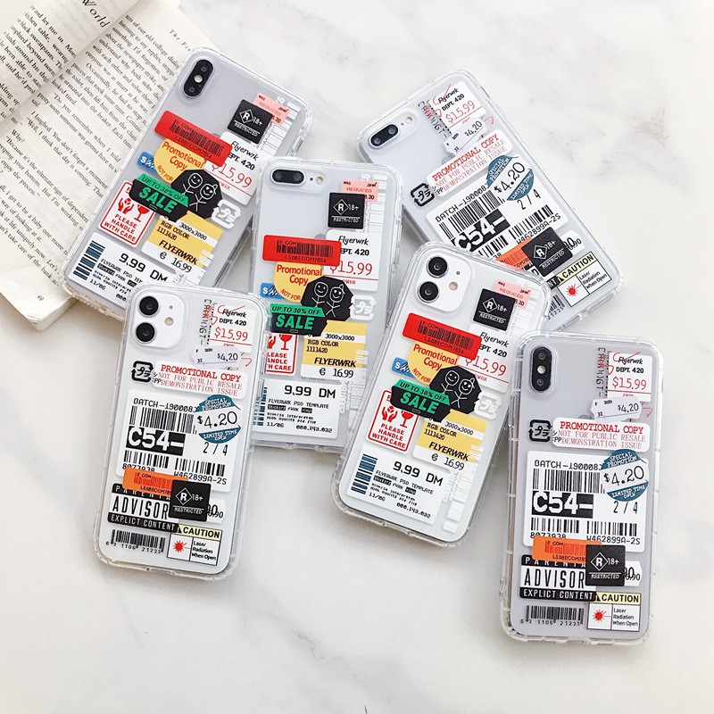 Ốp Điện Thoại Mềm Trong Suốt Họa Tiết Mã Vạch Cho iPhone 11 Pro Max 12 Mini Pro Xs Max Xr 6 6S 7 8 Plus SE 2020