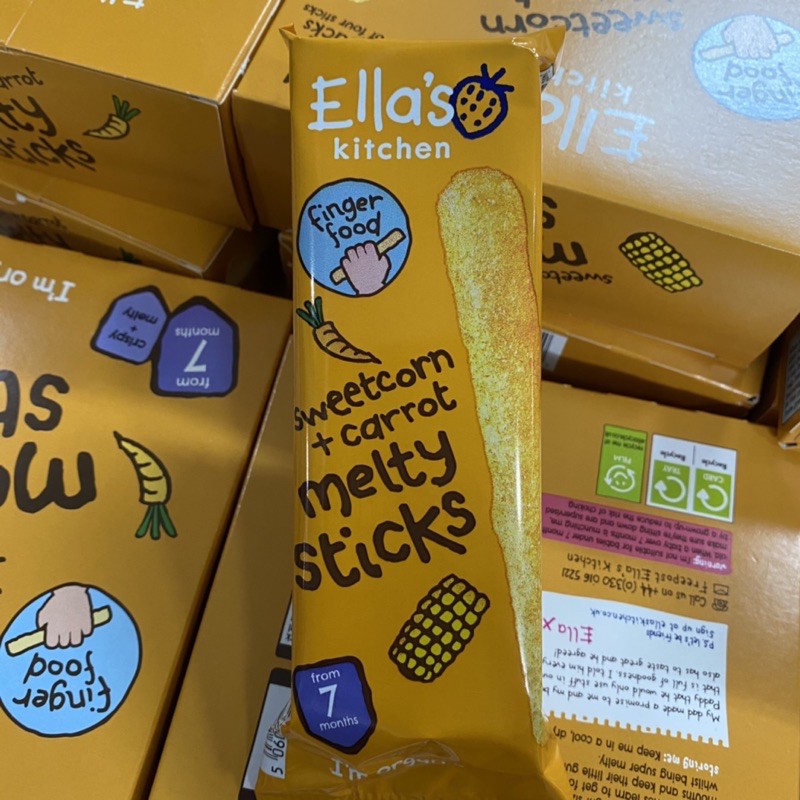 Bánh ăn dặm hữu cơ Ella’s Kitchen Melty Sticks cho bé 7m+ (UK)
