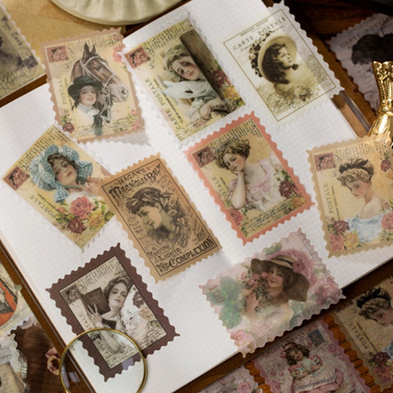 Set 60 miếng dán trang trí phong cách retro dành cho học sinh