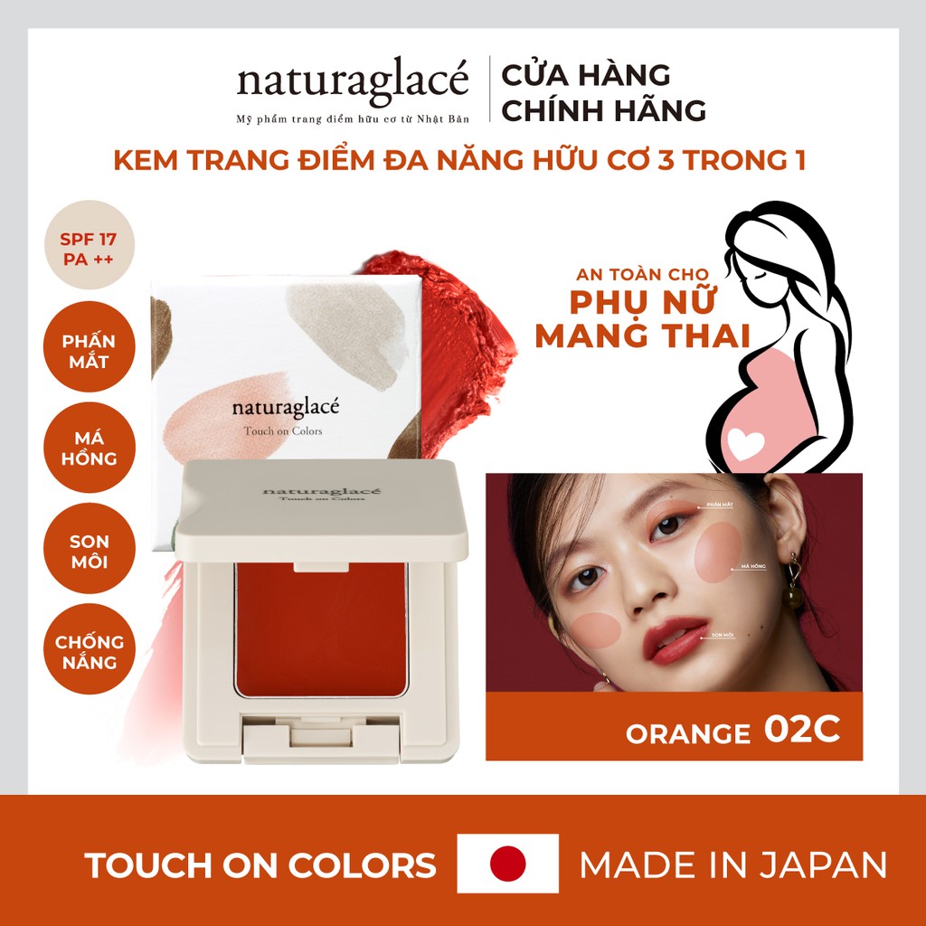 Kem trang điểm đa năng 3in1 naturaglacé Touch On Colors (02C - Orange), 3g