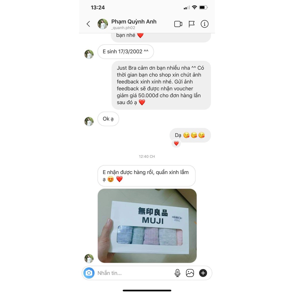 [Mã WABR2711 giảm 10% đơn 250K] Set quần chip Just Bra Chất liệu cotton mềm mịn,thoáng mát QLOTSet12 | BigBuy360 - bigbuy360.vn