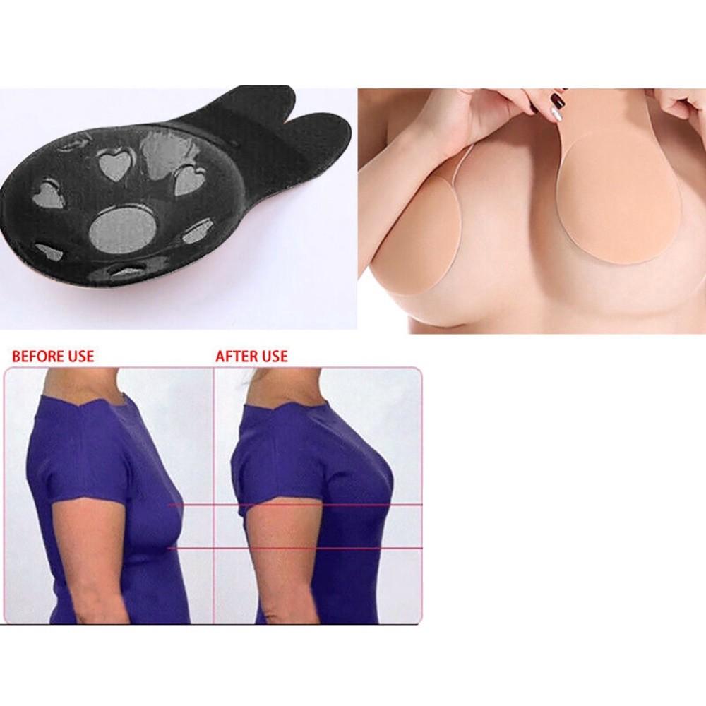DUNEA Miếng Dán Ngực Silicone Hình Tai Thỏ Có Thể Tái Sử Dụng