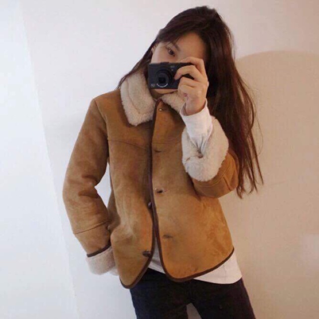 Áo da lộn lót lông