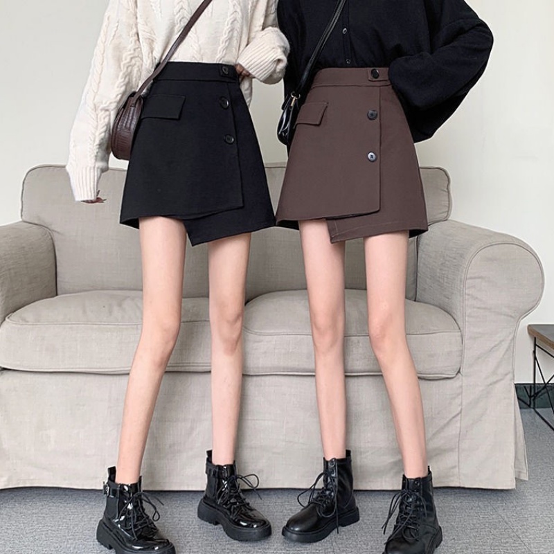 Chân váy ngắn chữ A lưng cao vạt lệch 3 khuy phong cách trẻ trung năng động phong cách Hàn Quốc Mely Fashion CV05