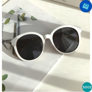 【5002】Kính Mắt Thời Trang Nữ Kính Râm Chống Tia UV Gọng Tròn Trắng