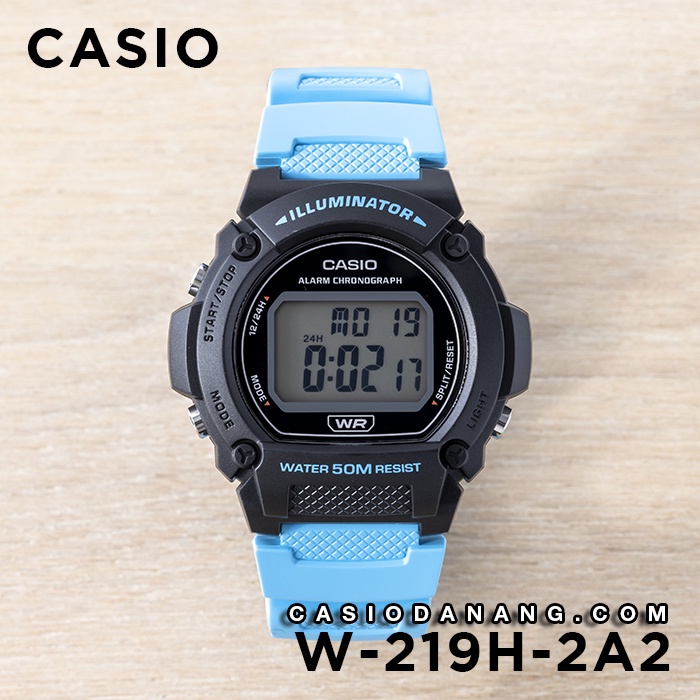Đồng hồ nam dây nhựa Casio Standard chính hãng Anh Khuê W-219H-2A2VDF (47mm)