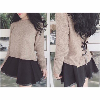 Áo Len Buộc Nơ Lưng Hàng Quảng Châu_Xưởng May Quang Anh