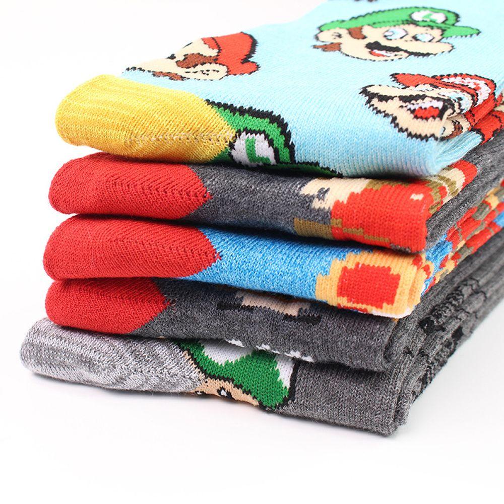 Vớ Cotton Họa Tiết Hoạt Hình Super Mario Dễ Thương Cho Bé