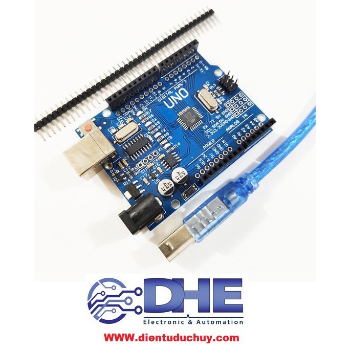 MẠCH ARDUINO UNO R3 CHIP DÁN - CHIP GIAO TIẾP USB CH340G (ĐÃ BAO GỒM KÈM CÁP LẬP TRÌNH USB)