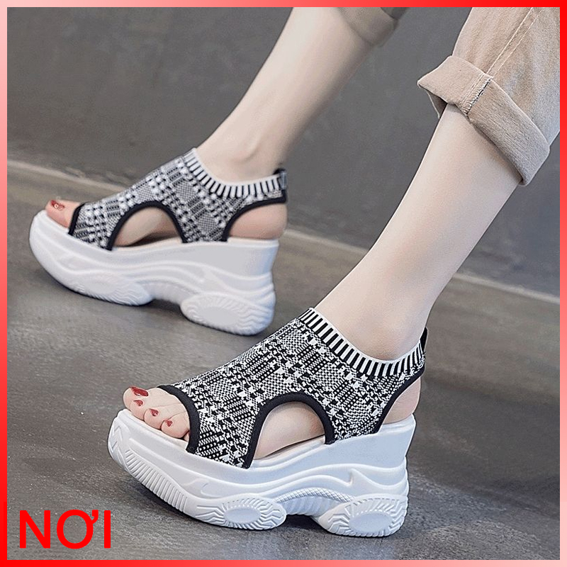 Ready Stock Fashionable Sandals For Women Wedge heel sandals female ins tide net red thick-soled inner increased Roman shoes