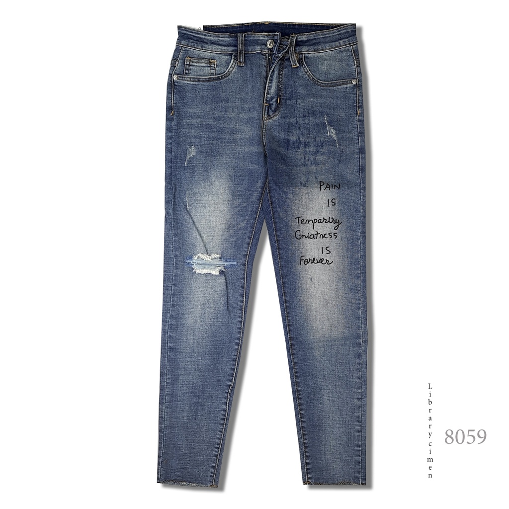 Quần Jean In Chữ Đẹp Chất Skinny Tôn Dáng Cực Đẹp