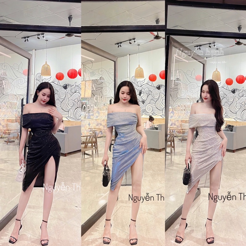 Váy Body nhũ trễ vai