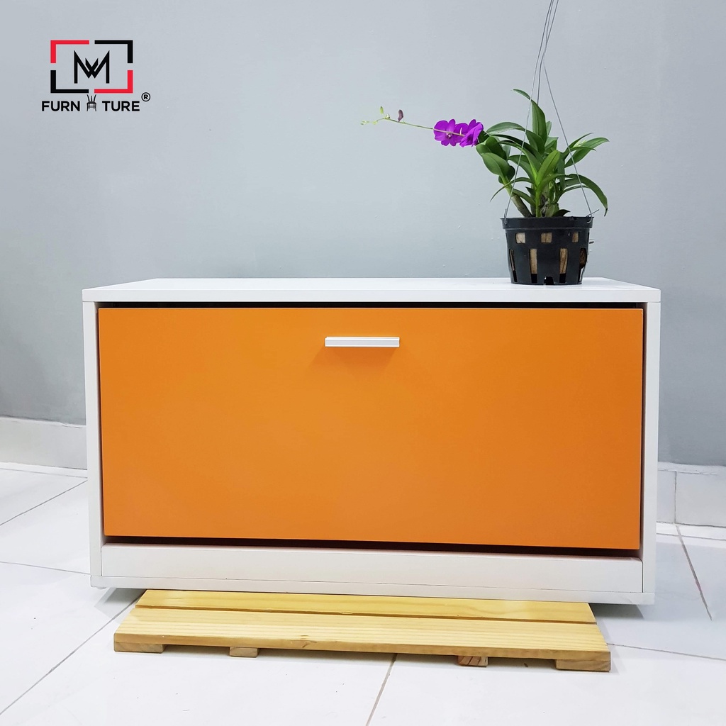 Tủ giày 1 tầng thông minh cánh quạt mở nhiều màu sắc tùy chon MW FURNITURE - Nội thất phòng khách