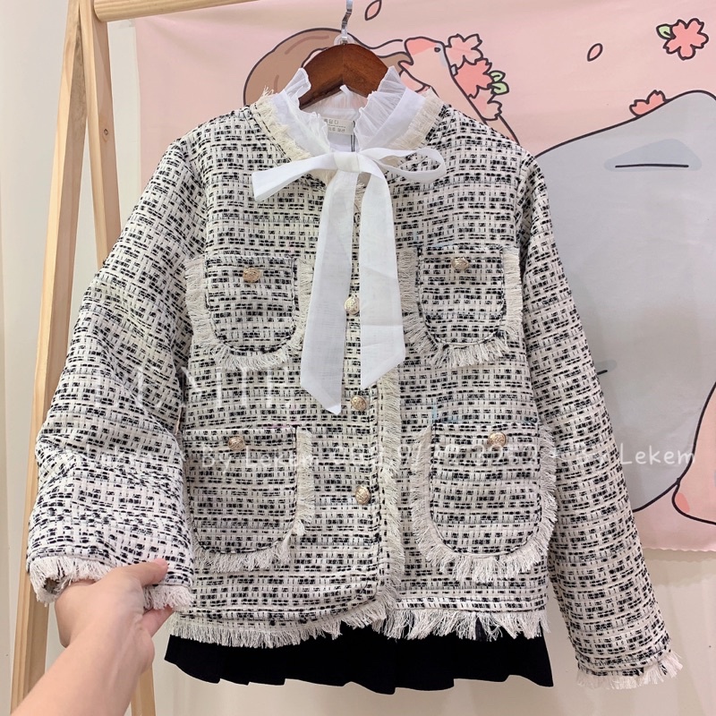 Áo Khoác Dạ Tweed Áo Dạ 2 Lớp Siêu Xinh , Ảnh Thật Đủ Màu Lekemqc ❤️