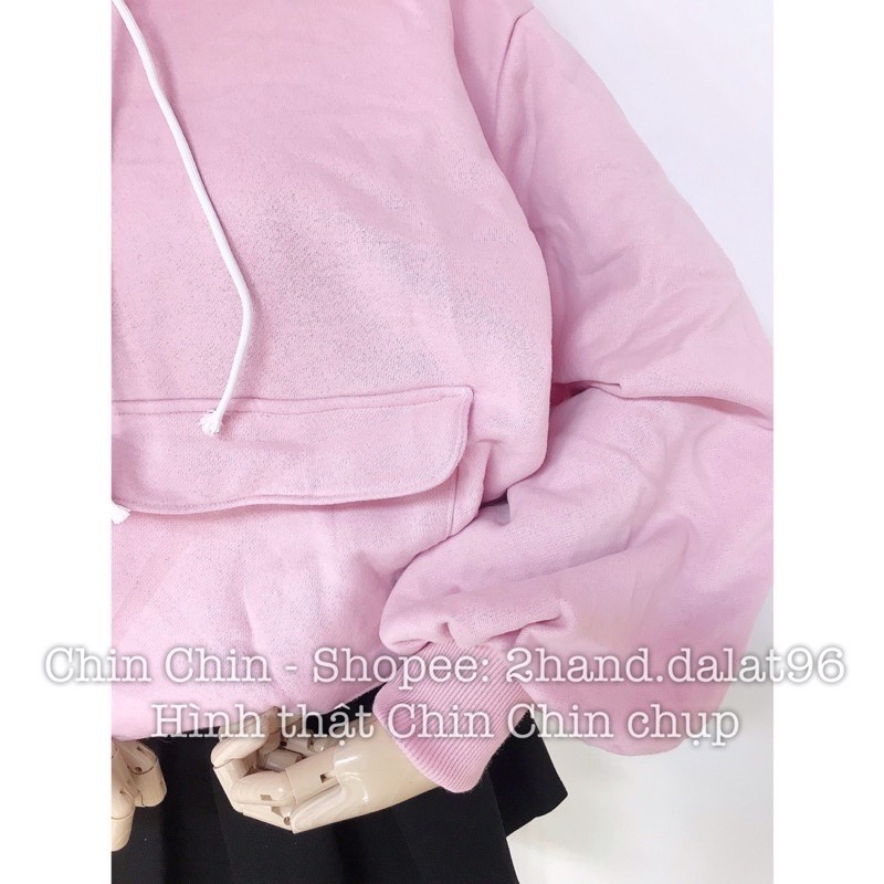 [ hoodie new ] Áo hoodie màu hồng cho nữ Túi to