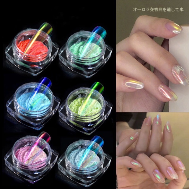 Bột tráng gương dạ quang trang trí nail