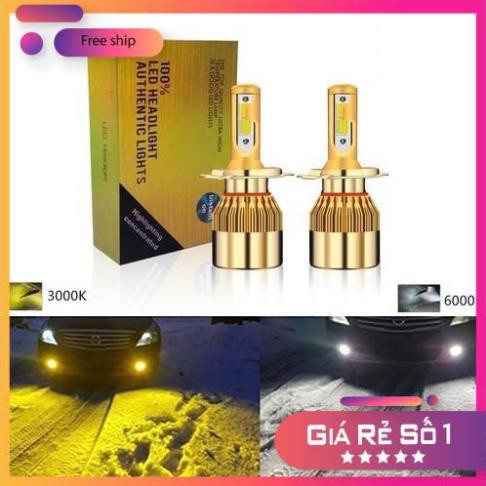⚡️GIÁ TỐT⚡️ Bộ Đèn LED Pha/Cos Cho Ô tô, Xe Máy 72W 8000LM 6500K Headlamp DC12v_Chân Cắm H4