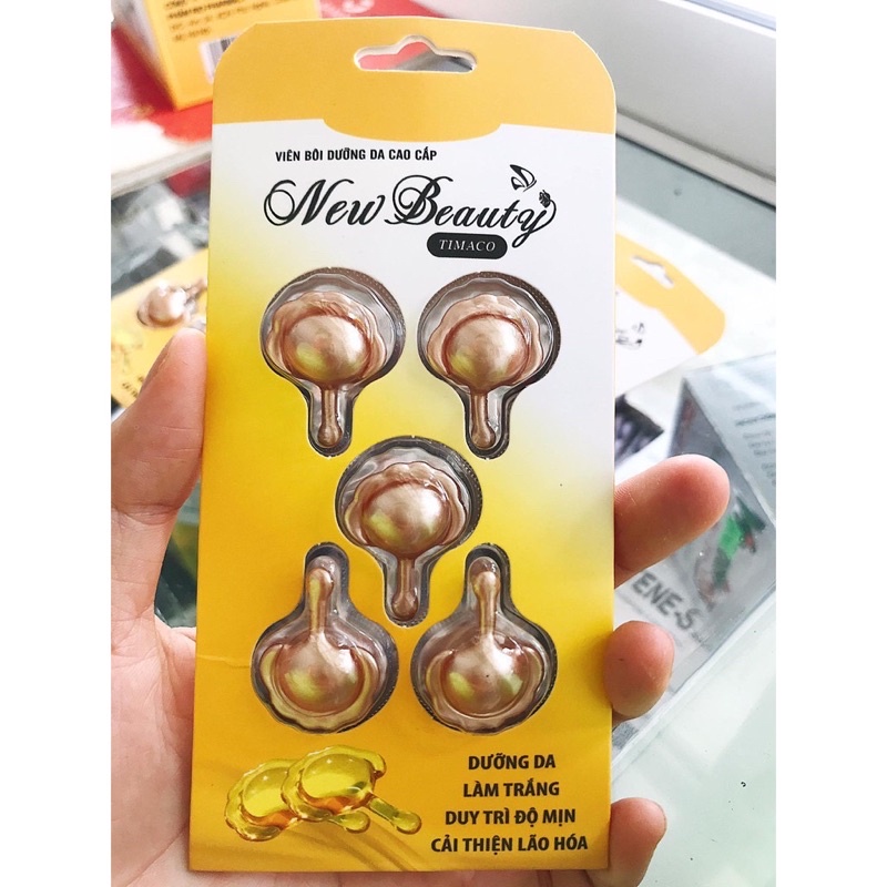 Viên bôi dưỡng da New Beauty Timaco  - sảm phẩm dùng thử 1vỉ 5 viên
