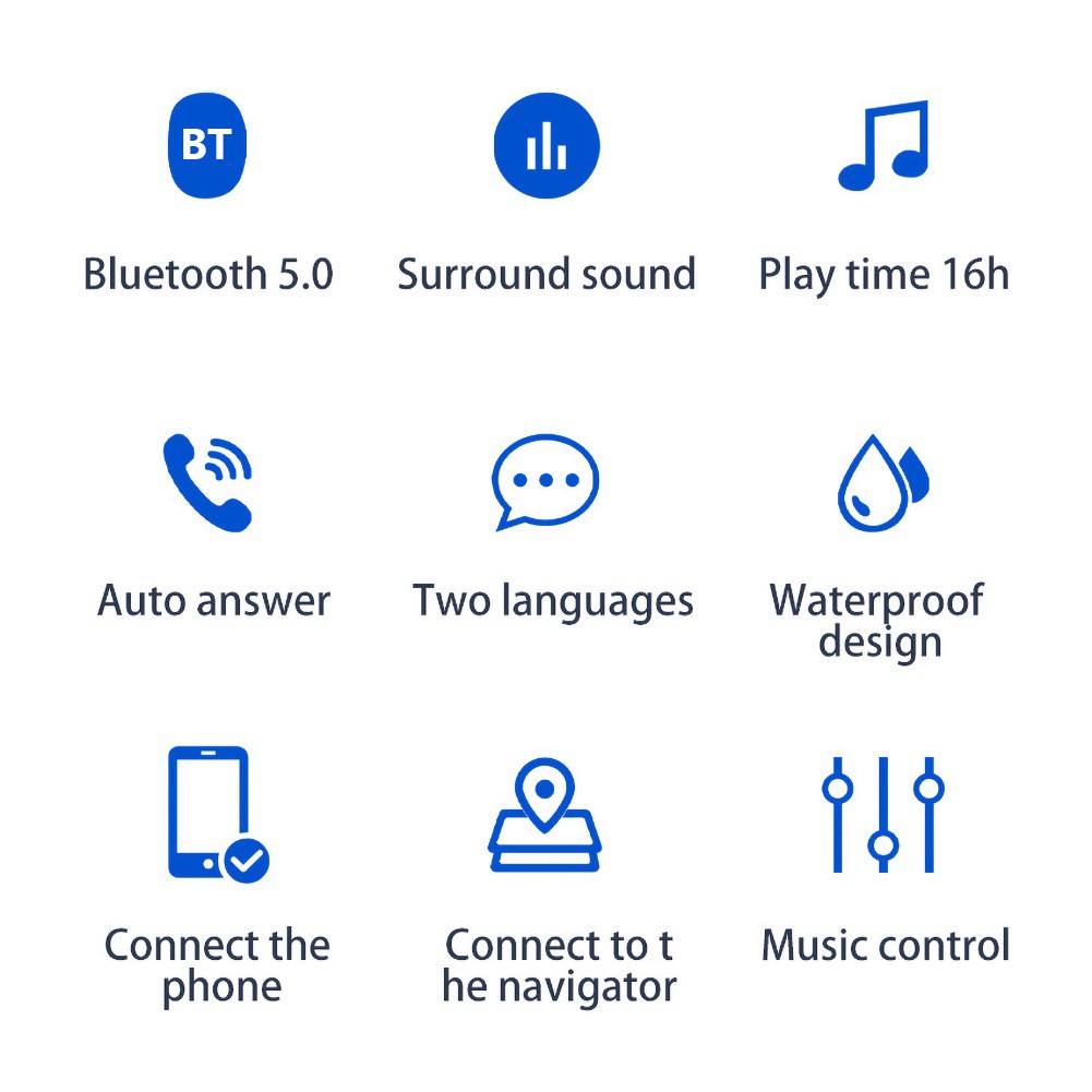 Tai Nghe Bluetooth 5.0 Không Dây T2 Gắn Mũ Bảo Hiểm