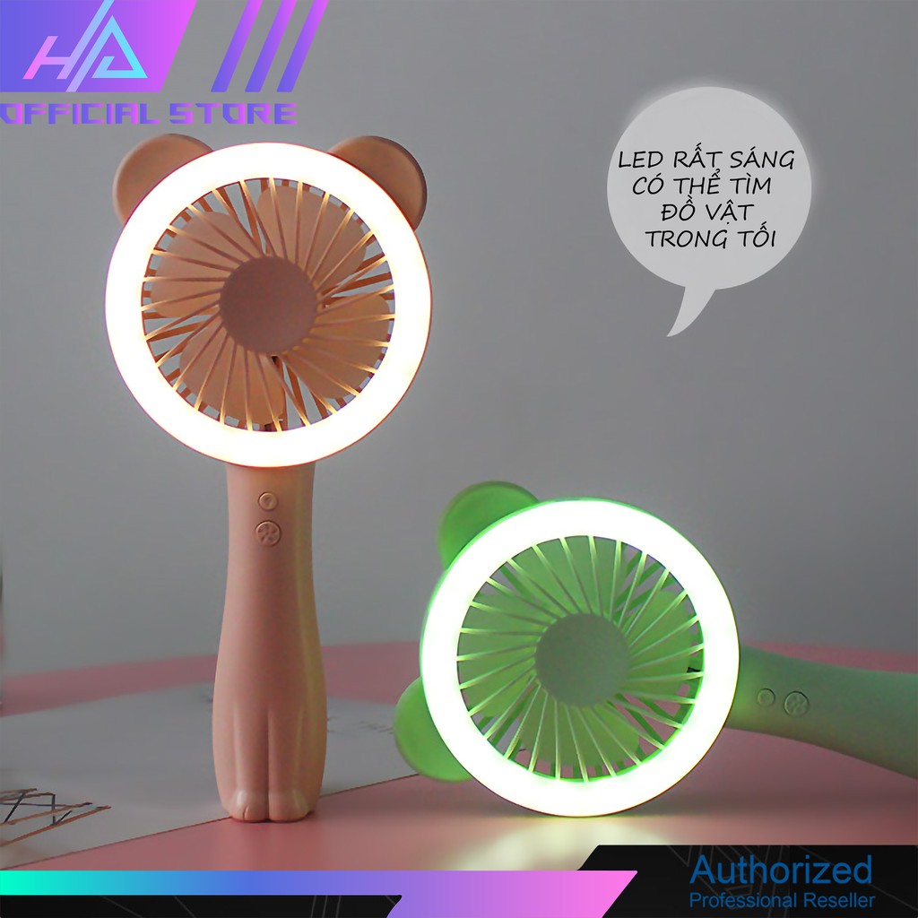 [Mã ELHA22 giảm 5% đơn 300K] Quạt cầm tay mini tích điện Hand-held Fan 1200mAh - Có LED cao cấp