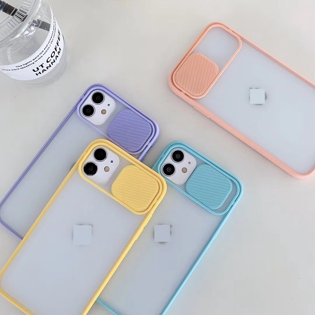 Ốp lưng iPhone nắp trượt nhám mờ che cam bảo vệ camera 6/6s/7/8/plus/x/xs/xs max/11/12/pro/11 pro max