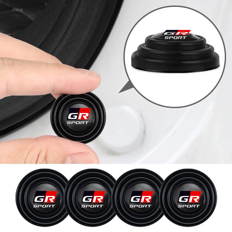 Set 4 / 8 / 12 Miếng Dán Silicon Chống Sốc Chống Va Chạm Cách Âm Cho Cửa Xe Hơi Toyota GR Gazoo Racing GR Sport VIos Yaris Corolla Cross CHR Avanza Fortuner Rush