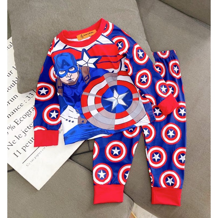 Bộ dài tay thun lạnh in 3D siêu ngầu cho bé trai , quần áo bé trai