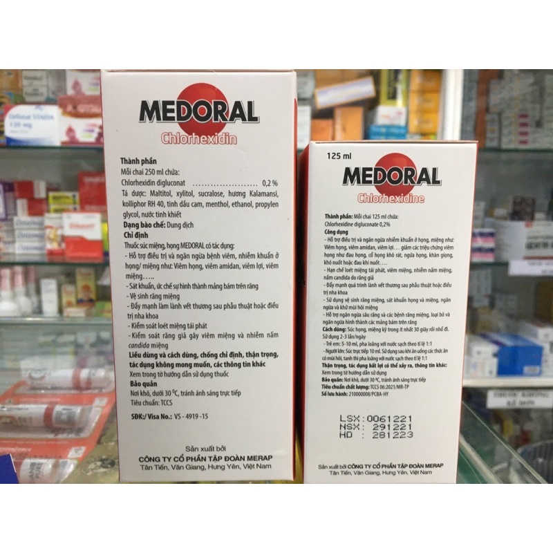 ✅ [Chính Hãng] Medoral súc miệng họng sát khuẩn ( chai 125ml,250ml )