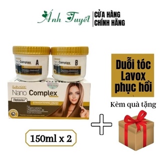 [ KÈM BAO TAY VÀ QUÀ TẶNG] Thuốc duỗi tóc Lavox nano complex phục hồi tóc (Mini) 150ml x 2