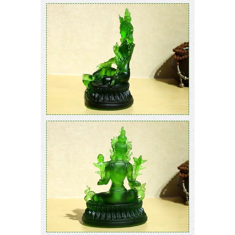 [PHÁP BẢO MINH CHÂU] Tượng Tara Xanh - Lưu Ly 7&quot;(19cm) - NHẬP KHẨU