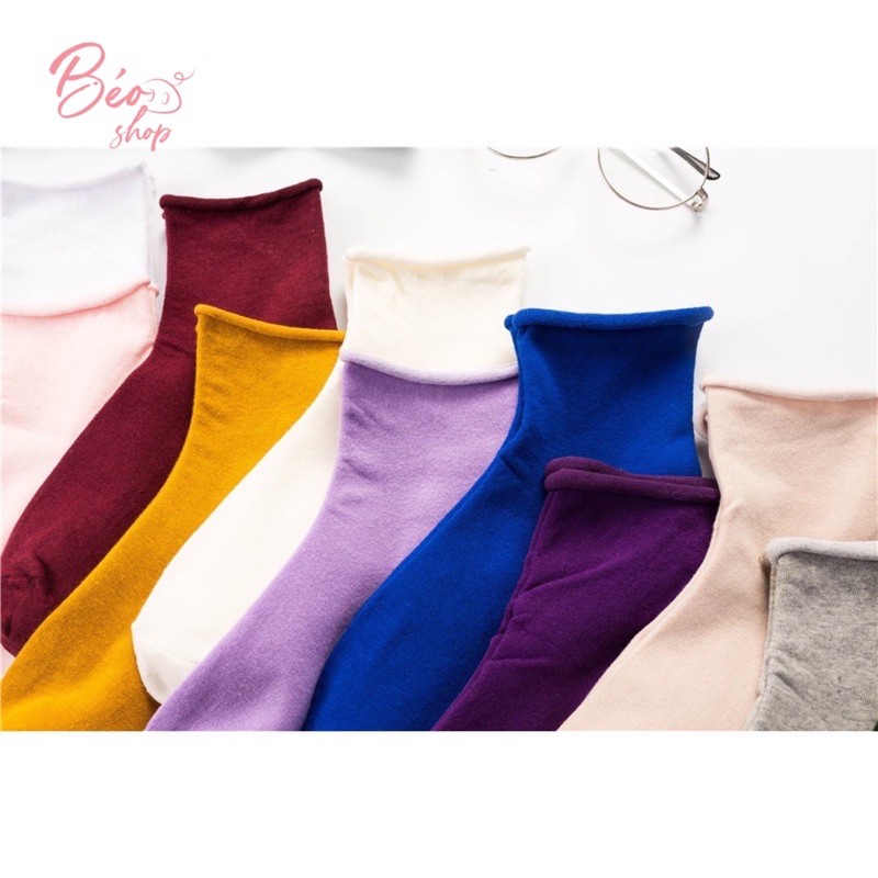 Tất vớ cổ nhún trơn vintage hàn quốc | BigBuy360 - bigbuy360.vn