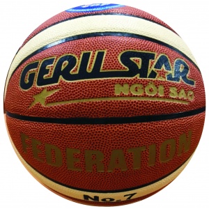 Quả bóng rổ Geru star Size 6 (B6) PU 2M Federation - Dán - Dungcusport tặng lưới + kim bơm