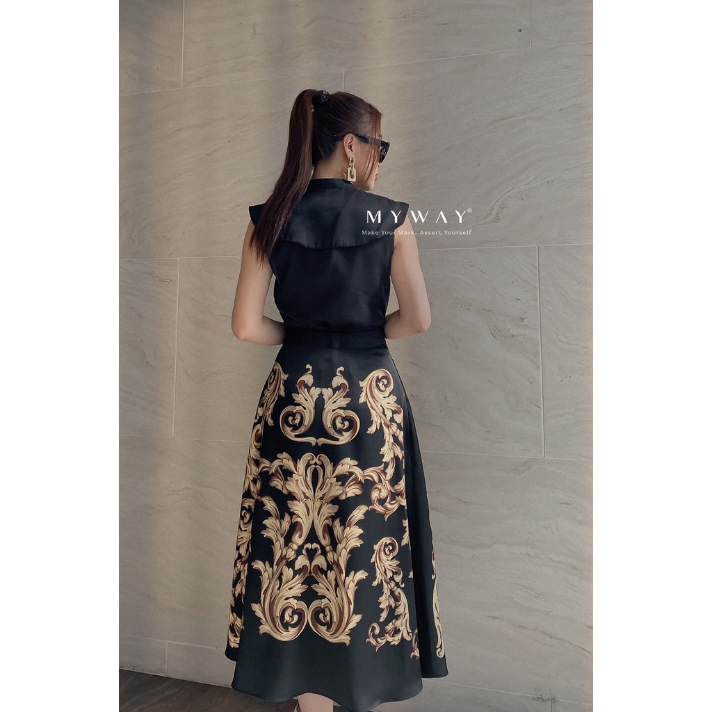 Chân Váy Nữ Họa Tiết MY WAY Dáng Xòe Sang Trọng 5MCX232