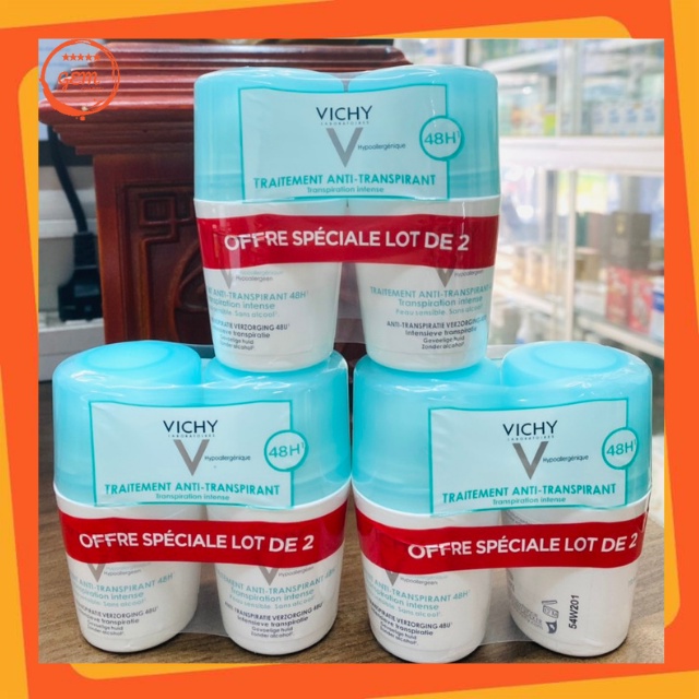 Lăn Khử Mùi Vichy Traitement Anti - Transpirant 48H 50ml Dành Cho Người Nặng Mùi, Nhiều Mồ Hôi - Gem Official Store