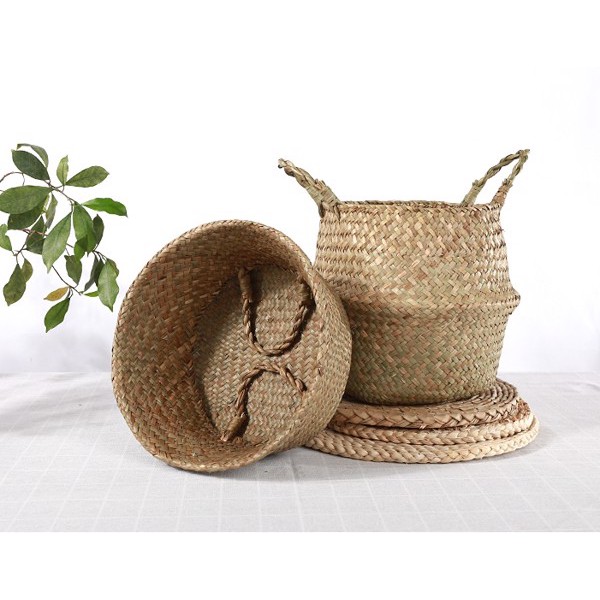 Giỏ cói Classic Decor trang trí trồng Cây giả