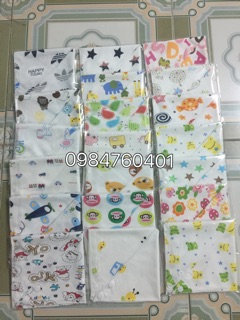 Combo 200 khăn yếm cotton 100% cho bé có cúc bấm