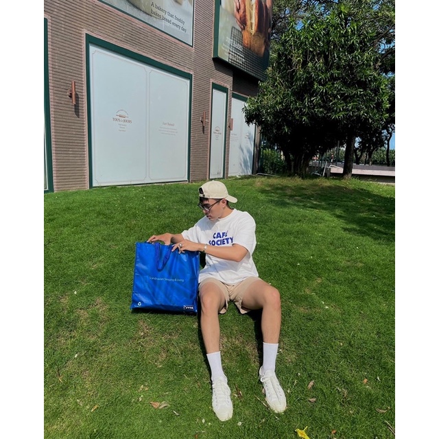 Áo thun CAFE SOCIETY chữ xanh dương